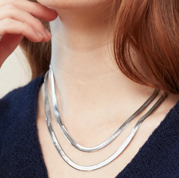 mejuri herringbone chain necklace